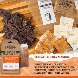Lucky Jerky Red Pepper DIY Jerky Seasoning Kits - Seasons 20lbs of Meat