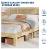 GarveeHome Queen Bed Frame with Natural Rattan Headboard, Metal Platform