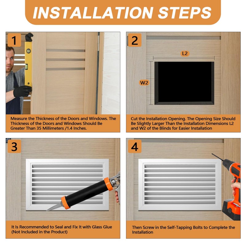 ZXTDBMBB Large Ventilation Grille, Double-Sided Louvered, Aluminum Vent Cover, Silver-Gray