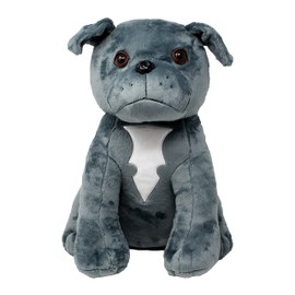 Shelter Pets Stuffed Animals: Magnum - 16" Grey Pitbull Dog Plush Toy - Based on Real-Life Adopted Pets - American Staffordshire Terrier - Benefiting The Animal Shelters They were Adopted from