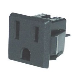 Qualtek Electronics Power Entry Connector, Receptacle, Nema 5-15R, 15A - 738W-X2/03