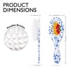 Hand-Painted Hair Brush, Blue White Porcelain Pasta Design Acetate Comb,