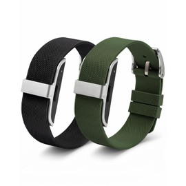 BlackPro 2 Pack Silicone Band Compatible with Hume Band Replacement Strap, Soft Waterproof Adjustable Wristband for Hume Health Fitness Tracker Men Women (Black+Army Green)