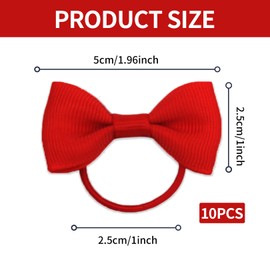 10PCS Red Hair Bows For Girls School,School Hair Accessories Red Clips,Elastics Bands Bobbles Headbands,Ribbons for Women Accessories,Barrette Girl,Mini Burgundy Velve Bows