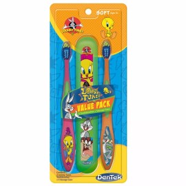 DenTek Looney Tunes Toothbrush with Holder, Bugs Bunny and Tweety Bird