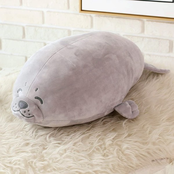 BYNYXI Chubby Blob Seal Cushion, 30 cm Sea Animal Plush