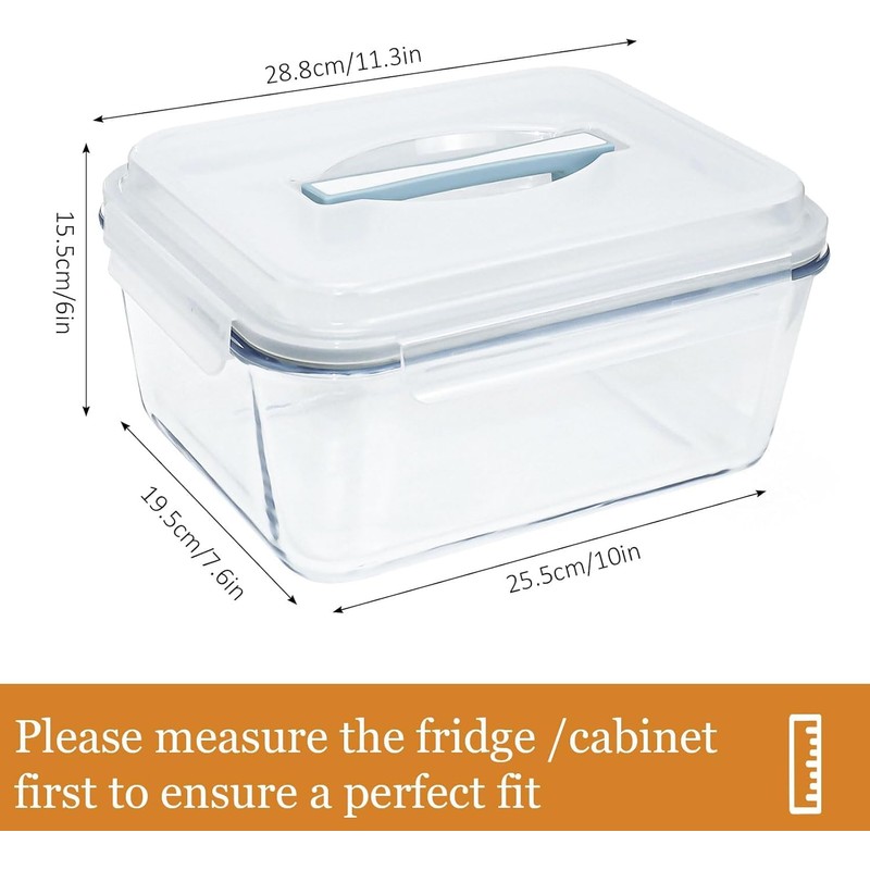 Komphy Large Glass Food Storage Containers with Lids, 200 Oz/26