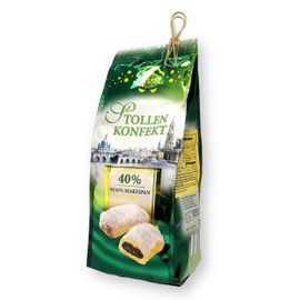 Schlunder Stollen Bites with 40% Filling 12 Oz. (350 g) with Vintage Style Wire Bag Clip 2-Piece Set (Poppy Seeds Marzipan)