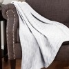 HomeRoots King White Cotton Basketweave Geometric Blanket