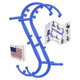 Body Back Buddy Elite Trigger Point Massage Tool, Neck and Back Massager Handheld, Manual Self Massager, Massage Cane, Muscle Knot Remover with Instructions, 2-Pack Bundle (Blue)