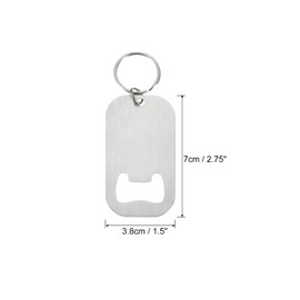 uxcell 2pcs Bottle Opener Keychain, Stainless Steel Beer Soda Bottle Opener Key Chain 2.75" Long Suitable for Home, Bar, Party, Silver
