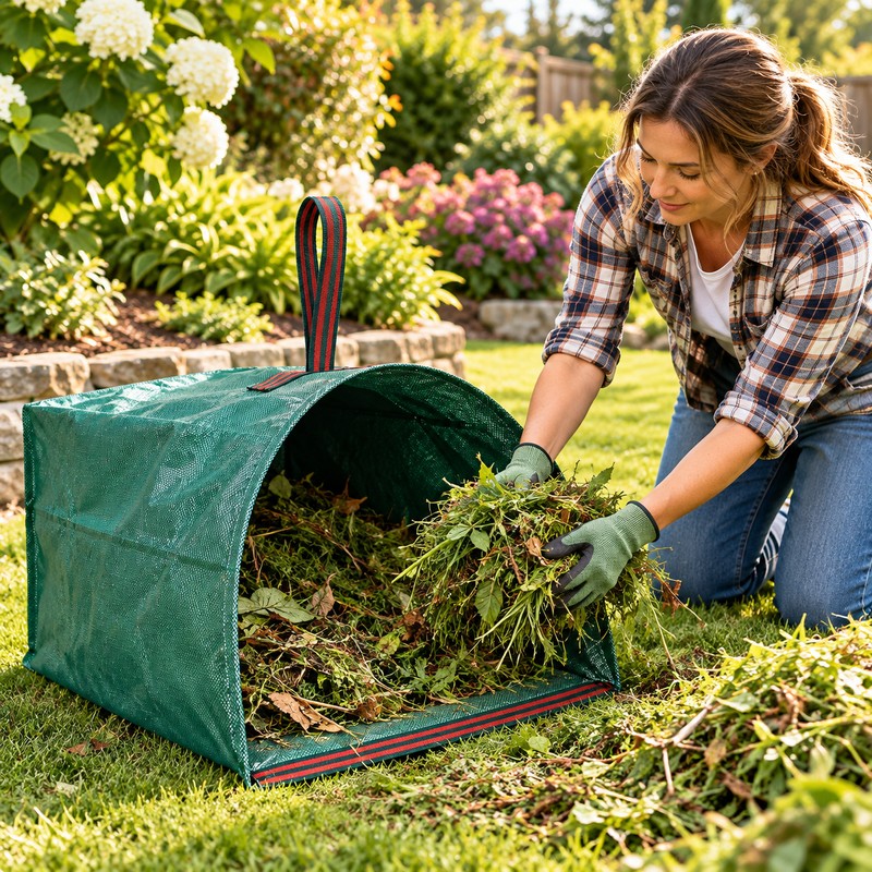 Reusable Garden Leaf Collection Bag for Yard Cleanup – Large-Capacity