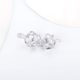 LGSY Sterling Silver Soccer Football Pearl Cage Pendants for Women