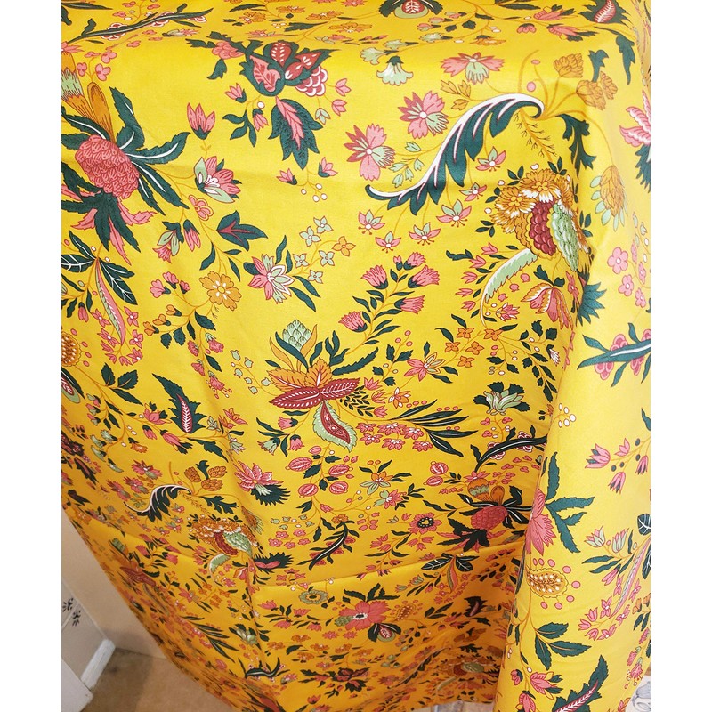 Le Cluny, Versailles Yellow French Provence Coated Cotton Tablecloth, 60