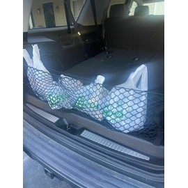 EACCESSORIES EA Trunk Organizer Cargo Net for GMC Yukon & Yukon XL 2015-2023 - Envelope Style Cargo Net for SUV-Premium Mesh Car Trunk Organizer Vehicle Carrier Storage–Compatible with Yukon&Yukon XL