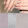 8 Sheets Flowers Leaf Nail Stickers for Nail Art 3D