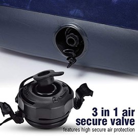 Air Valve Cap, 3 in 1 Air Valve Secure Seal Cap for Intex Inflatable Airbed Mattress Black