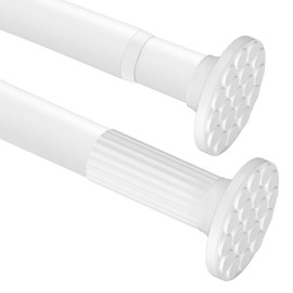 Heavy Duty Spring Tension Rod,46-84" Room Divider Tension Curtain Rod, Shower Curtain Rods,Windows Curtain Rods,No Drilling, Non-Fall Down Spring Tension Rod,Adjustable Room Divider White