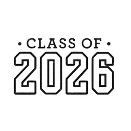 Class of 2026 Iron On Decal, Senior Class Shirt Patch, Heat Transfer, HTV Graphic TShirt Sticker, DIY Crafts, Pick Size Color, Iron-On Almost Anything in 5 Min (Black Glitter)