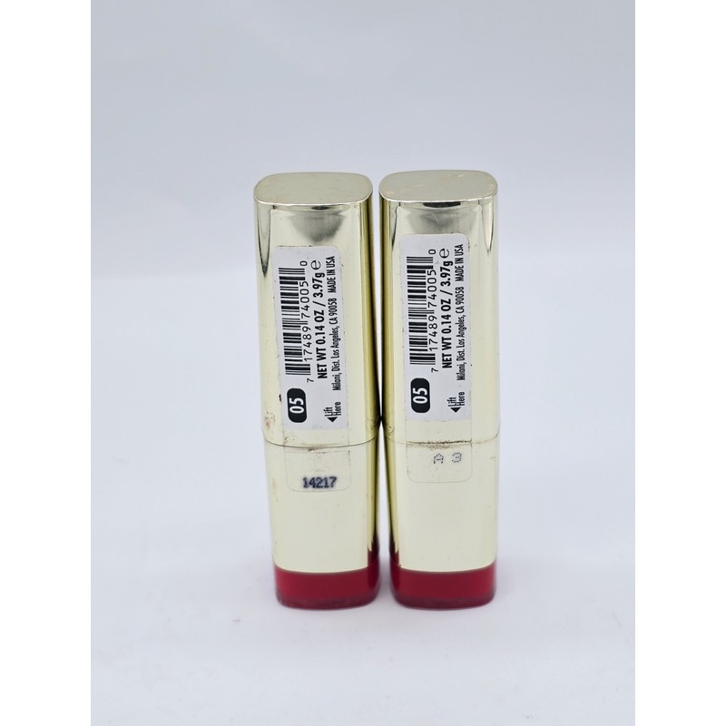 Milani Color Statement Lipstick #05 RED Label 0.14oz/3.97g QTY:2