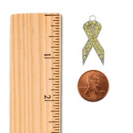 Inspired Silver - Yellow Ribbon - Silver Dangle Earrings for Women - Unique Charm Earrings French Hook Drop - Women's Dangly Earrings Jewelry Gift