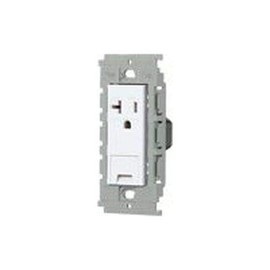 Panasonic WTL193149W 15A / 20A Dual Use Ground Outlet with Embedded Ground Terminal Insulated Frame Ceramic White