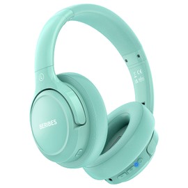 BERIBES Bluetooth Headphones Over Ear, 65H Playtime and 6 EQ Music Modes Wireless with Microphone, HiFi Stereo Foldable Lightweight Headset (Green)