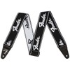 Fender WeighLess Running Logo Guitar Strap, 2in, Black/White