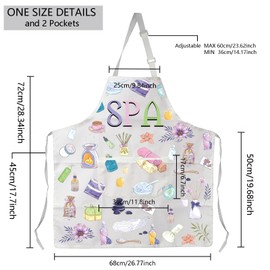 MBMSO SPA Apron with Pockets SPA Massage Gifts SPA Apron for Aesthetician Gifts Massage Therapist Masseuse Masseur Gift Apron (SPA Apron-w)