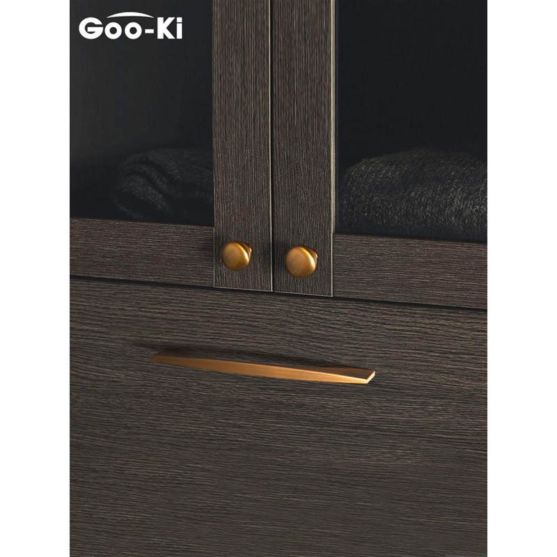 Goo-Ki Aged Brushed Brass Handle Modern Minimalist Cabinet Pull Drawer