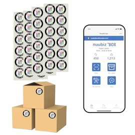 Nuubiz QR Code Smart Labels for Storage Bins & Boxes – 48 Colorful Tags(4 Sheets: Round) - No App, No Fees - QR Code Stickers for Easy Organization, Moving, Packing & Inventory