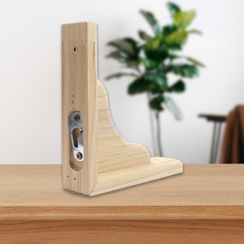 Antrader Solid Wall Mount Wood Shelf Bracket,6 Inch Wooden Shelf