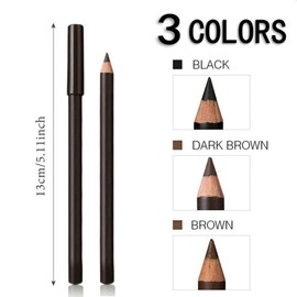 Ikokei Systemous 24 hr Waterproof Eyeliner Double Sharpenable Eye Pencil, No Smudging, Fading, Smooth and Easy to Color (Black*2)