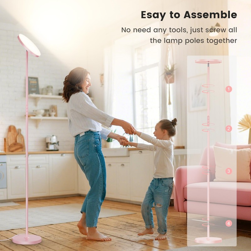 Aovpex Torchiere Floor Lamps, Super Bright Floor Lamps, Dimmable 2700K-6500K