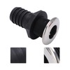 1 1/2in Through Hull Drain Straight Black with Stainless Steel