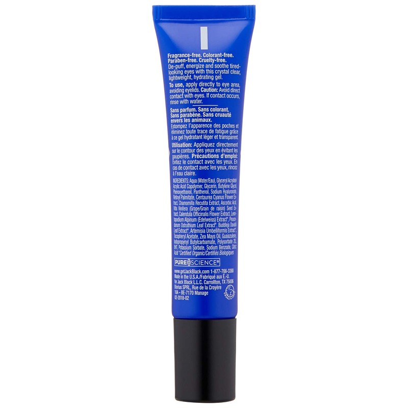 Jack Black Eye Balm De-Puffing & Cooling Gel, 0.56 Ounce
