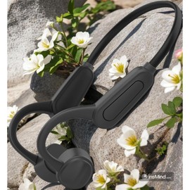 Sudroid Bluetooth Waterproof Headphones Wireless, Bone Conduction Headphones Hi-Fi Stereo Sound Neckband Open Ear Headset for Swimming Cycling Running Gym, Black