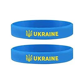 EBIEFLY 4 Pieces I Stand With Ukraine Ukrainian Bracelet Flag Color Silicone Wristband Peace Wristband No War (Yellow+Blue)