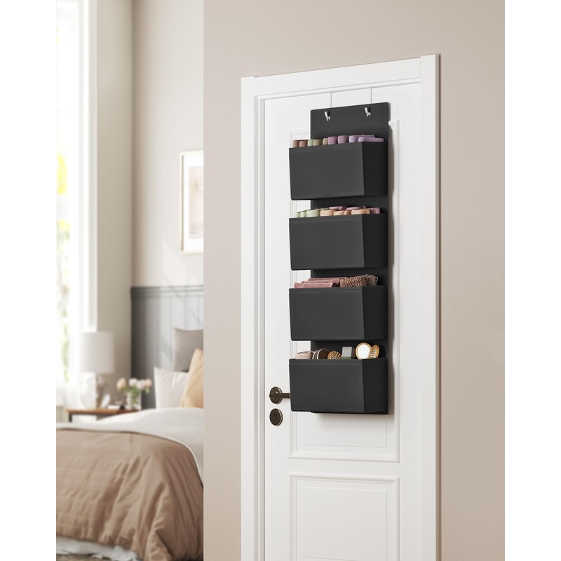 SONGMICS Over-Door Storage Organiser, Hanging Storage with 4 Compartments, Wardrobe