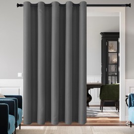 DWCN Blackout Curtain Panel for Bedroom - Thermal Insulated Energy Saving Grommet Blackout Drapery for Patio Door, Room Divider Long Curtain, Dark Grey, W72 by L72, 1 PC