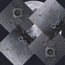 Feleph Space Moon Baseplate 10x10 inches Classic Building Blocks Base Plate Gray Compatible with Major Brands - 4PCS