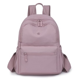 YUESITE Backpack Women's Waterproof Nylon Women's Backpack Casual Daypack Women Elegant Shoulder Bag City Backpack Travel Backpack for Travel School Work (Purple)