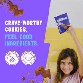 Mavericks Double Chocolate Bolt Cookies - Healthy Cookies, Dairy Free Cookies, Vegan Friendly Chocolate Chip Cookies, Plant Based Chocolate Snack for Kids, Nut Free, 40% Less Sugar - 7oz Box (8 Pack)