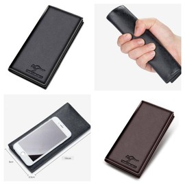 FATASH Luxury Quality Long Wallet Mens, Front Pocket Wallets, Thin Minimalist Credit Card Case Card Protector, RFID Blocking Ultra Slim Wallet, for Women Black