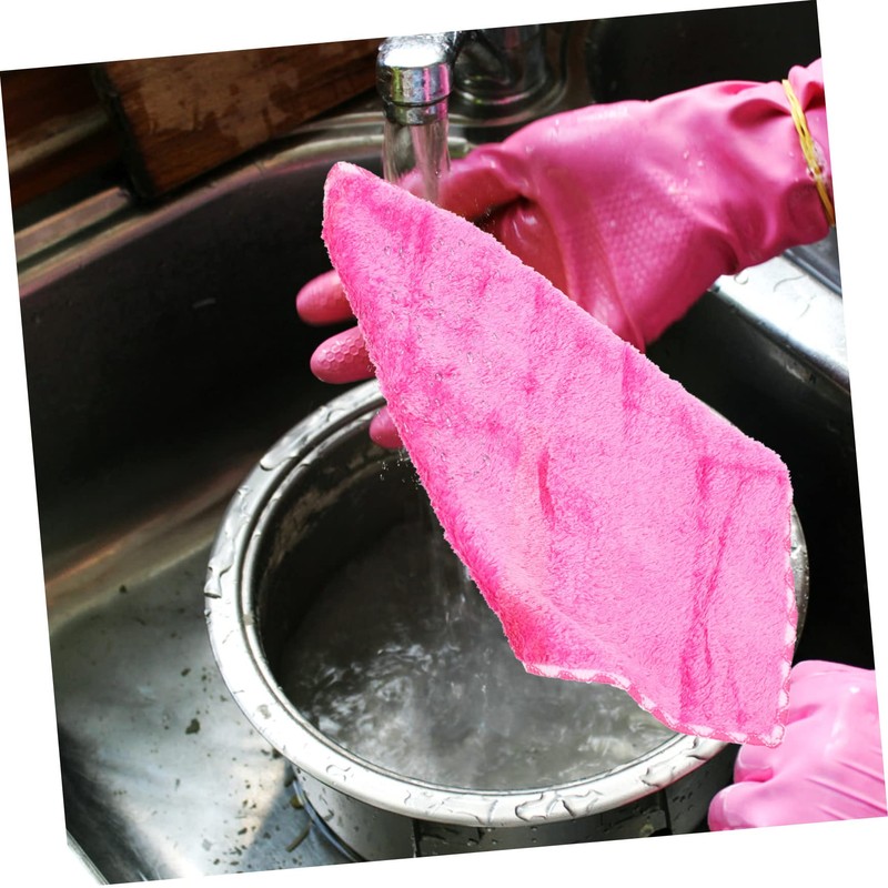 Ipetboom 9pcs Absorbent Coral Fleece Dishcloths Dish Rags Towelling Tea