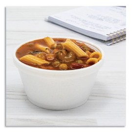 AMZ Empire 16 Oz Customizable Deli Foam Container With No Vent Lid (16 Ounce) 50/Case, For Hot And Cold Food/Containers with Matching Covers/Salad Soup Yougurt Ice Cream Cups/Set of 50