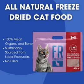 Formula Raw Freeze-Dried Raw Cat Food - Duck & Beef Formula, High Protein, Grain-Free, Whole Ingredients, No Additives, Meal Mixer or Topper - Supports Healthy Digestion, Coat, and Joints