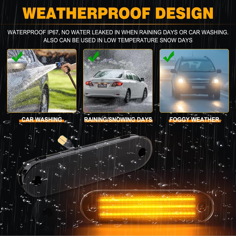 Gempro LED Side Marker Lights Compatible with Mazda MX-5 Miata