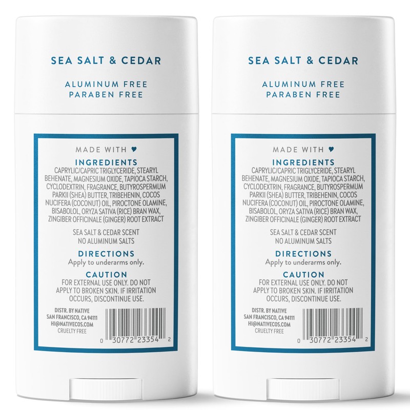 Native Sea Salt & Cedar Twin Pack Deodorant Bundle 2