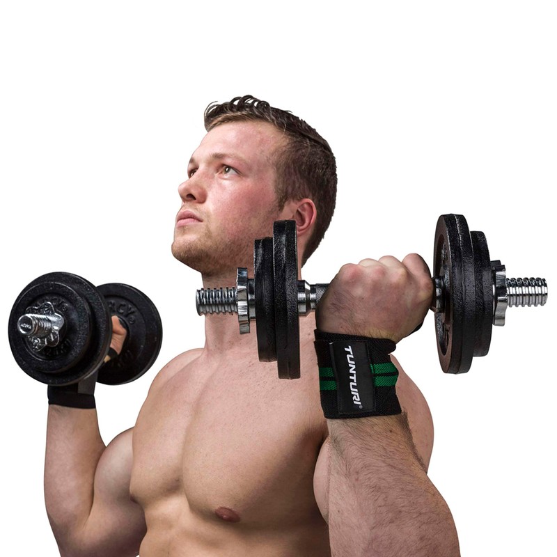 Tunturi Wrist Guards Unisex Black/Green Pack of 2